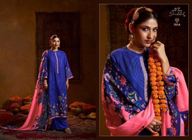 Shiddat bell rose 701 dress material wholesale market in pune